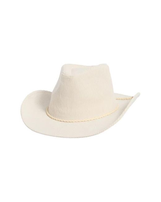David & Young White Corduroy Cowboy Hat