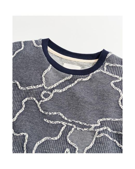 Billy Reid Gray Camellia Patchwork Sweatshirt for men