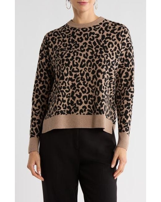 Nordstrom Rack Black Patterned Crewneck Sweater