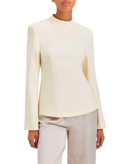 Solid & Striped White The Ronit Open Back Long Sleeve Top