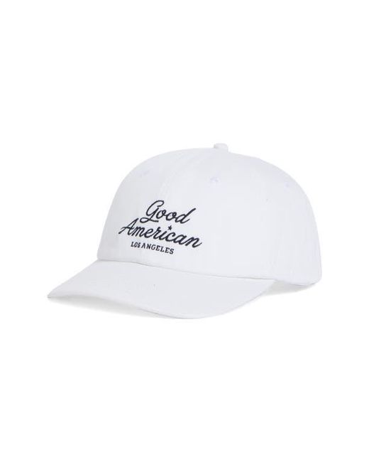 GOOD AMERICAN White Logo Baseball Cap