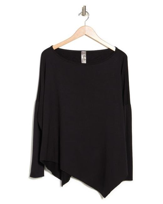 Go Couture Black Assymetrical Hem Dolman Sleeve Sweater