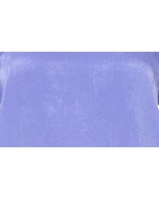 DKNY Purple Puff Sleeve Satin Blouse