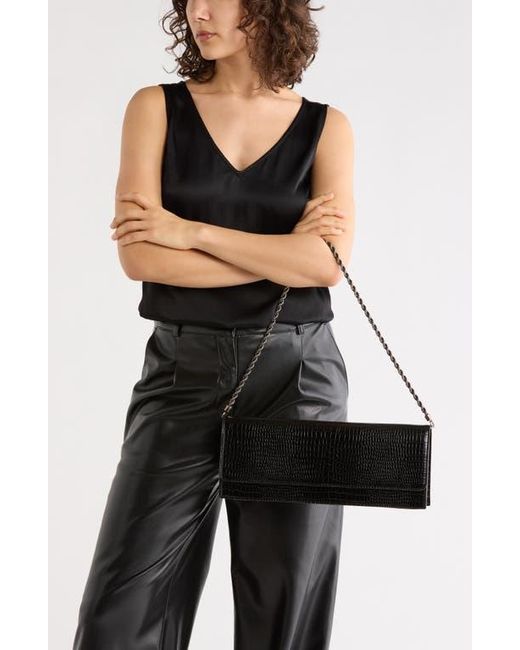 BCBGMAXAZRIA Black Chain Strap East/West Clutch