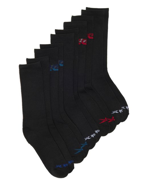 Reebok Black 5-pack Terry Crew Socks for men