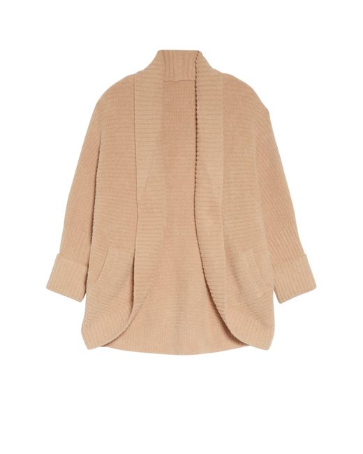 Barefoot Dreams Natural Cozychic® Waffle Cocoon Cardigan In Soft Camel At Nordstrom Rack