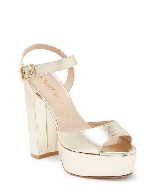 Stuart Weitzman Natural Ryder Platform Sandal