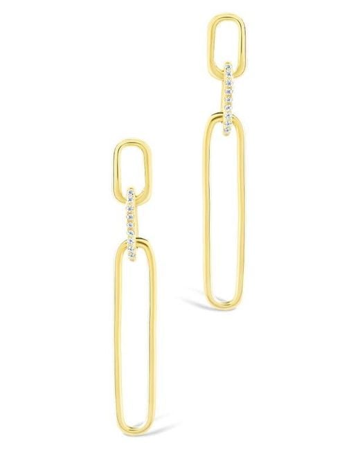 Sterling Forever White Chelle Cubic Zirconia Mix Link Drop Earrings