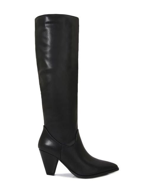BERNESS Black Cone Heel Knee High Boot
