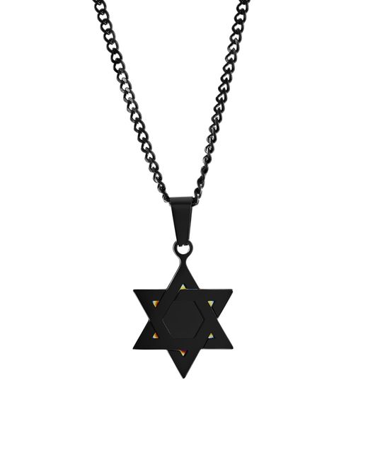 Black Jack Jewelry Black Star Of David Pendant Necklace for men