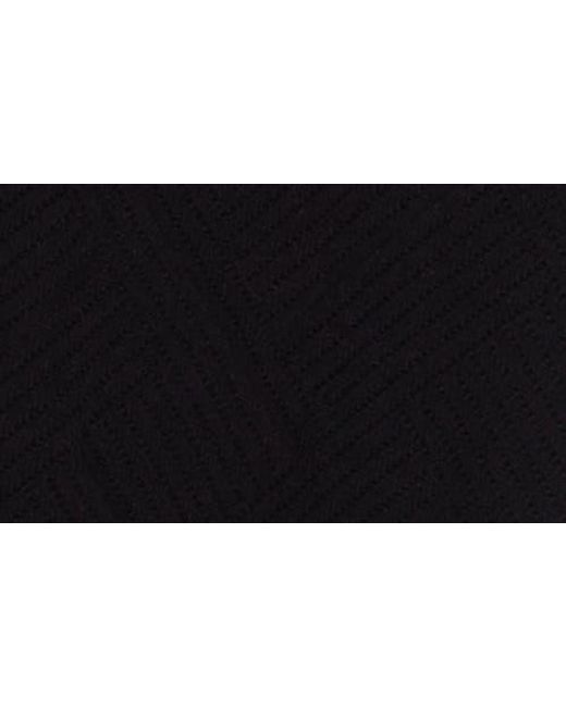 Karl Lagerfeld Black Chevron Stitched Short Sleeve Sweater for men