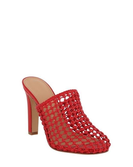 Ferragamo Red Woven Slide Sandal