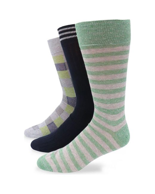 Lorenzo Uomo Green Assorted 3-Pack Socks for men