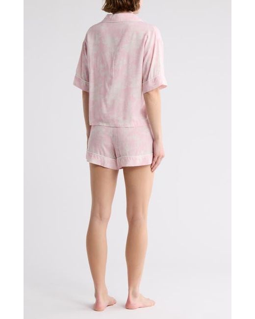 Tart Collections Pink Kine Challis Short Sleeve Button-Up Shirt & Shorts Pajamas