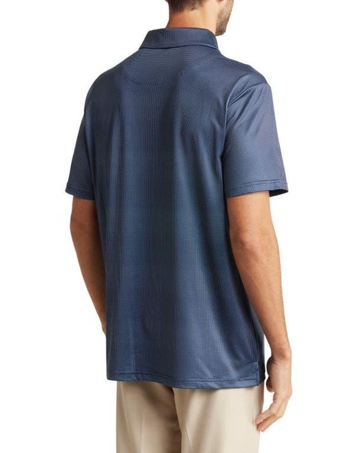Tom Baine Blue Performance Geometric Polo for men