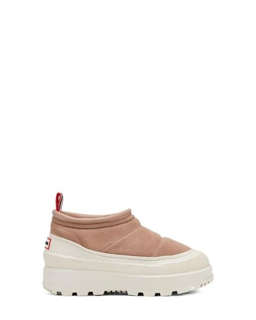 Hunter Natural Askern Waterproof Suede Platform Bootie
