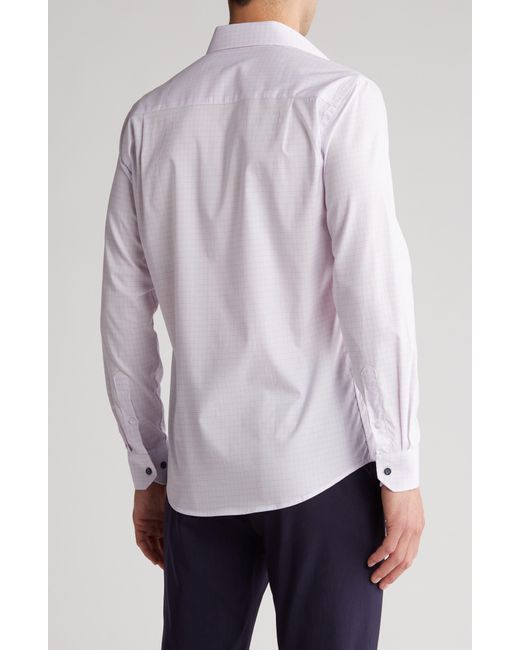 Duchamp White Check Tailored Fit Dress Shirt for men