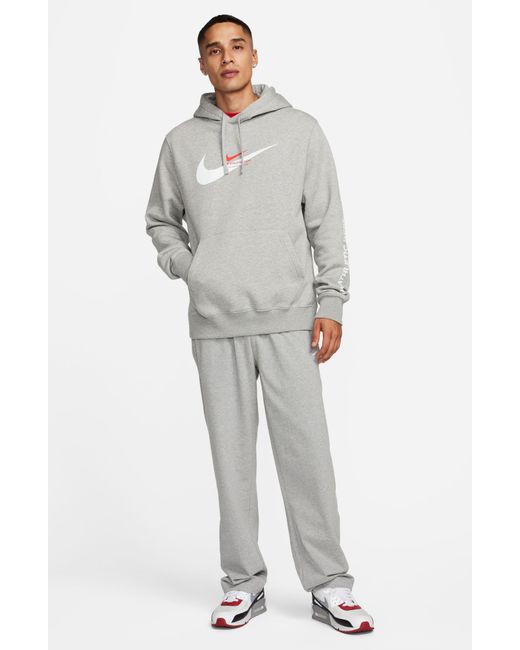 Nike Gray Club Fleece Open Hem Pants for men