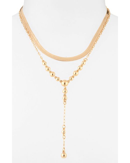 Nordstrom White Mixed Chain Layered Necklace