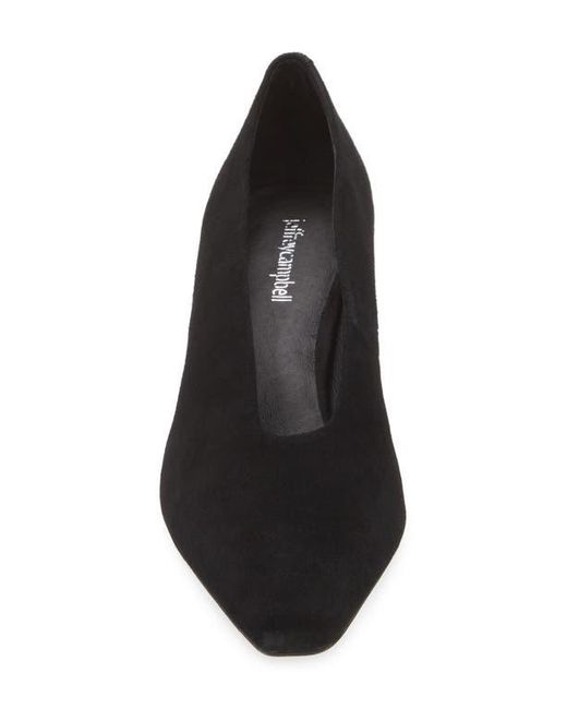 Jeffrey Campbell Black Hints-2 Suede Square Toe Pump
