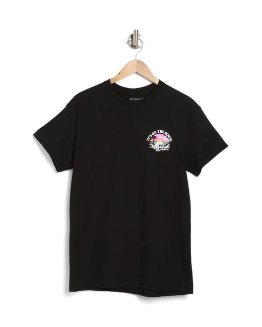 Retrofit Black Its On The House Cotton Graphic T-shirt for men