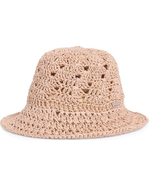 Steve Madden Natural Boho Straw Bucket Hat
