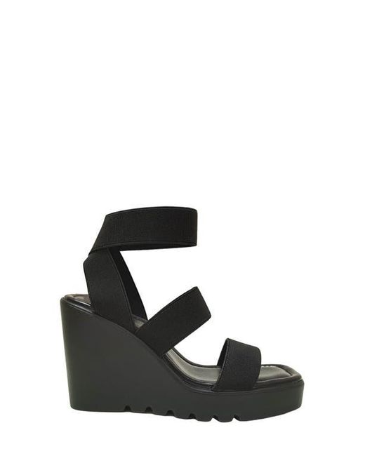 Ninety Union Black Paige Elastic Strap Wedge Sandal