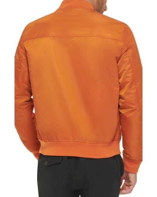 Levi's Orange Nylon Satin Bomber Jacket for men