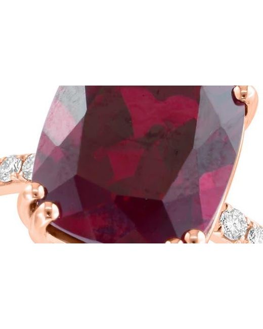 Effy Red 14k Rose Gold Lab Created Ruby & Lab Created Diamond Ring