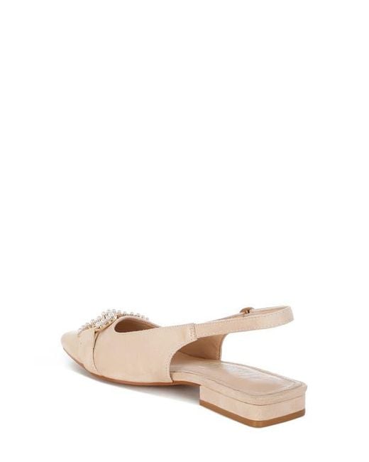 LONDON RAG White Salova Embellished Slingback Pump