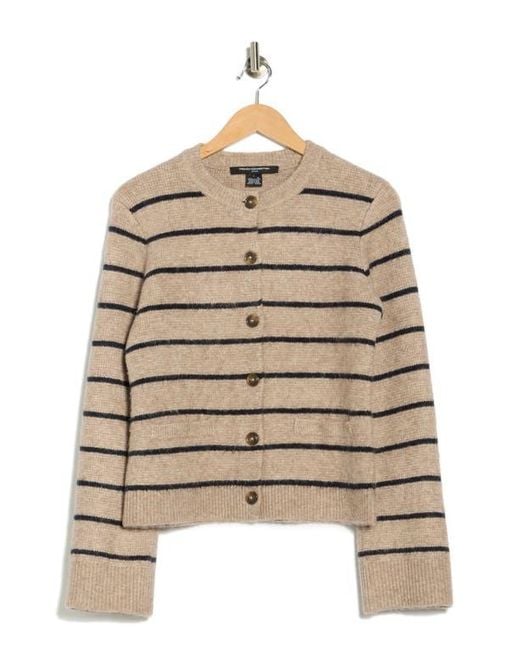 French Connection Blue Structured Stripe Cardigan