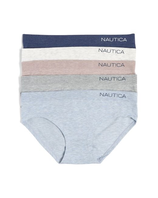 Nautica Assorted 5-pack Seamless Hipster Briefs in Blue