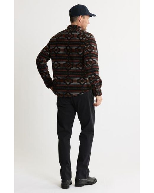 Jachs New York Black Geometric Jacquard Faux Shearling Lined Jacket for men