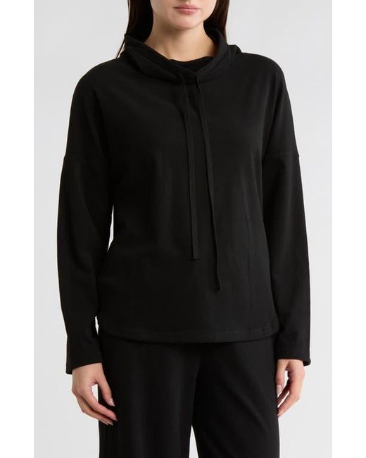 Max Studio Black Funnel Neck Pullover