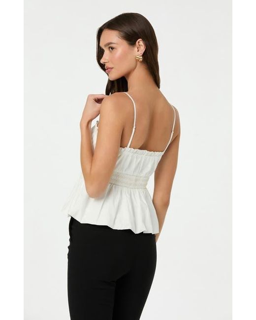 Astr White Bubble Hem Prairie Peplum Camisole