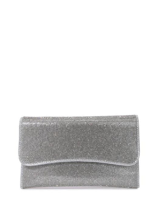 BERNESS Gray Rhinestone Envelope Clutch