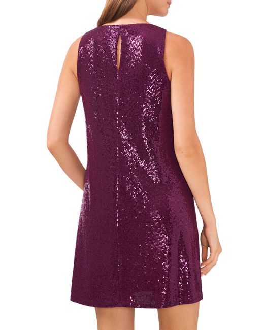 Vince Camuto Purple Sequin Sleeveless Dress