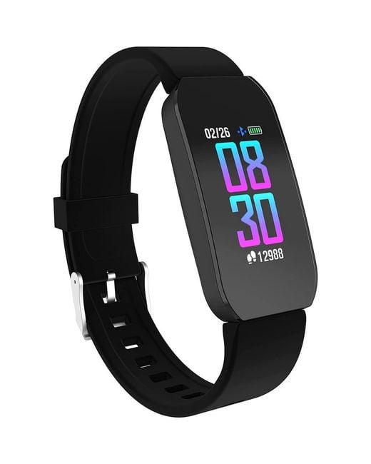 I TOUCH Black Activity Tracker Rectangle Smartwatch, 23.4Mm X 44Mm