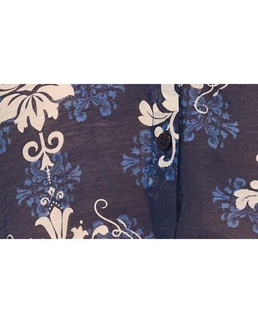 Halogen® Blue Tie Front Top