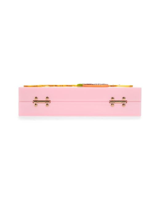 Sophia Webster Pink Cleo Peachy Acrylic Box Clutch