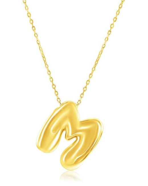 Simona Metallic Bubble Initial Pendant Necklace