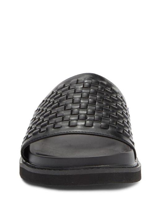 Steve Madden Black Onyx Woven Slide Sandal for men