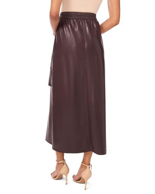 Halogen® Brown Faux Leather Side Tie Skirt