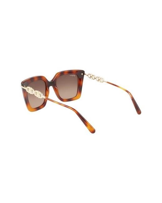 Ferragamo Brown Oversized Rectangular Sunglasses with Logo Hardware