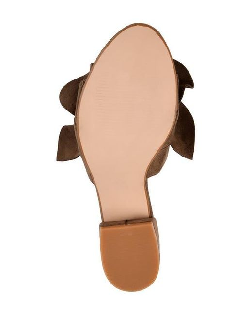 Journee Collection Brown Sabica Ruffle Slide Sandal