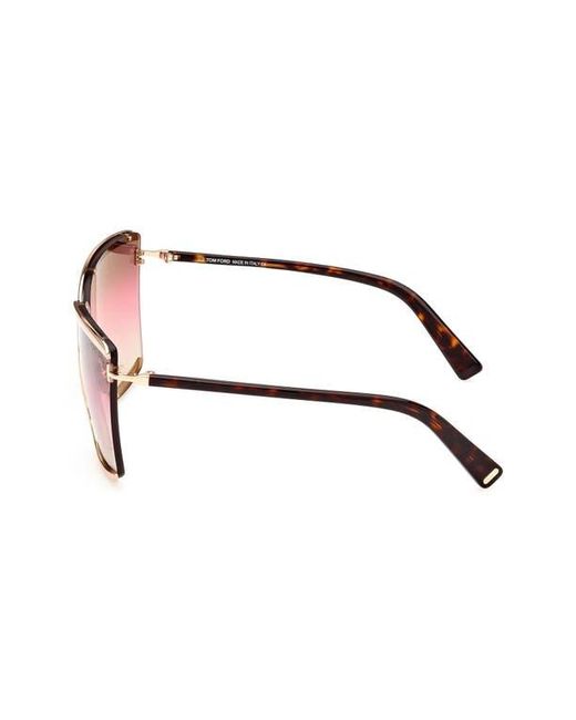 Tom Ford Pink Elle 71Mm Gradient Square Sunglasses