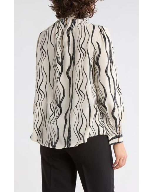 Adrianna Papell Multicolor Side Bow Neck Top