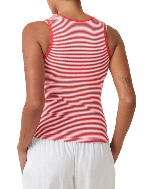 Cotton On Red The One Stripe Rib Tank