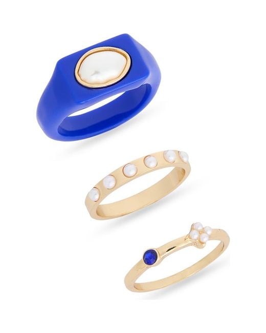 Leith Blue 3-Pack Assorted Rings