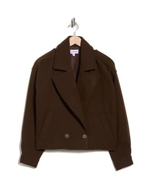 Steve Madden Brown Double Breasted Crop Jacket
